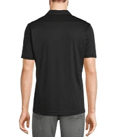 Murano Liquid Luxury Slim Fit Textured Coatfront Short Sleeve Woven Camp Shirt