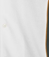 Murano Liquid Luxury Slim Fit Textured Coatfront Short Sleeve Woven Camp Shirt
