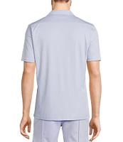 Murano Liquid Luxury Slim Fit Textured Coatfront Short Sleeve Woven Camp Shirt