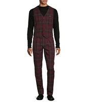 Murano Lucas Pleated Plaid Printed Dress Pants