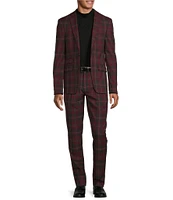 Murano Lucas Pleated Plaid Printed Dress Pants