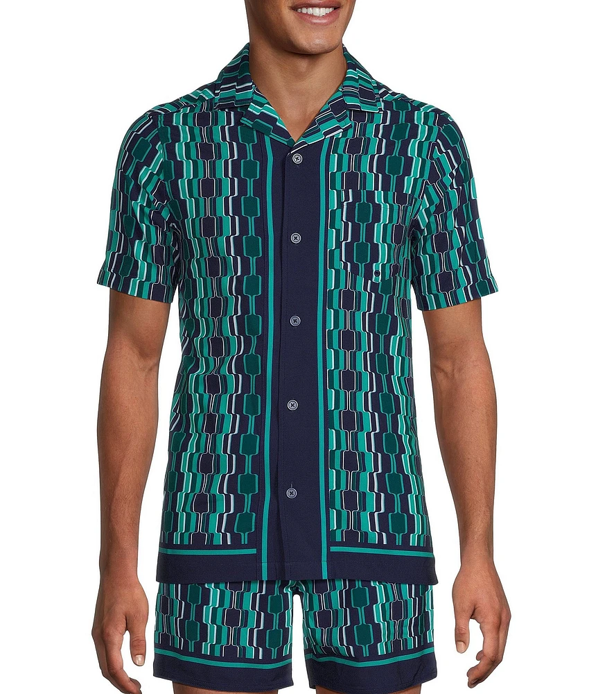 Murano Mod Stripe Short Sleeve Cabana Woven Shirt