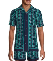 Murano Mod Stripe Short Sleeve Cabana Woven Shirt