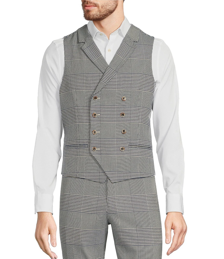 Murano Modern Maritime Collection Double Breasted Plaid Vest