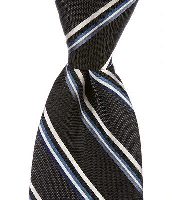 Murano Multi Stripe 3 1/8#double; Woven Silk Tie