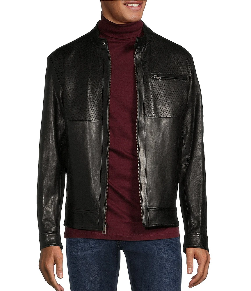 Murano Perforated Moto Leather Jacket