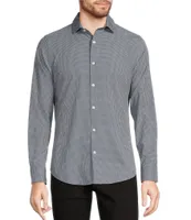 Murano Performance Stretch Slim Fit Circle Print Long Sleeve Woven Shirt