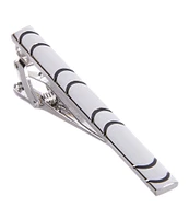 Murano Polished Silvertone/Curved Line Tie Bar