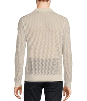 Murano Prehistoric Prep Collection Solid Textured Johnny Sweater Polo Shirt