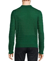 Murano Prehistoric Prep Collection Solid Textured Johnny Sweater Polo Shirt