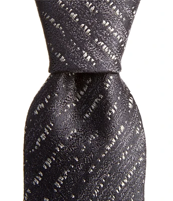 Murano Random Feed Stripe 3#double; Woven Silk Tie