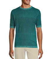 Murano Shape of Water Collection Textured Short Sleeve Sweater