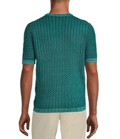 Murano Shape of Water Collection Textured Short Sleeve Sweater