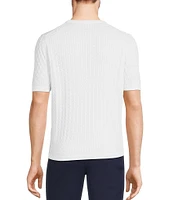 Murano Shape of Water Collection Textured Short Sleeve Sweater