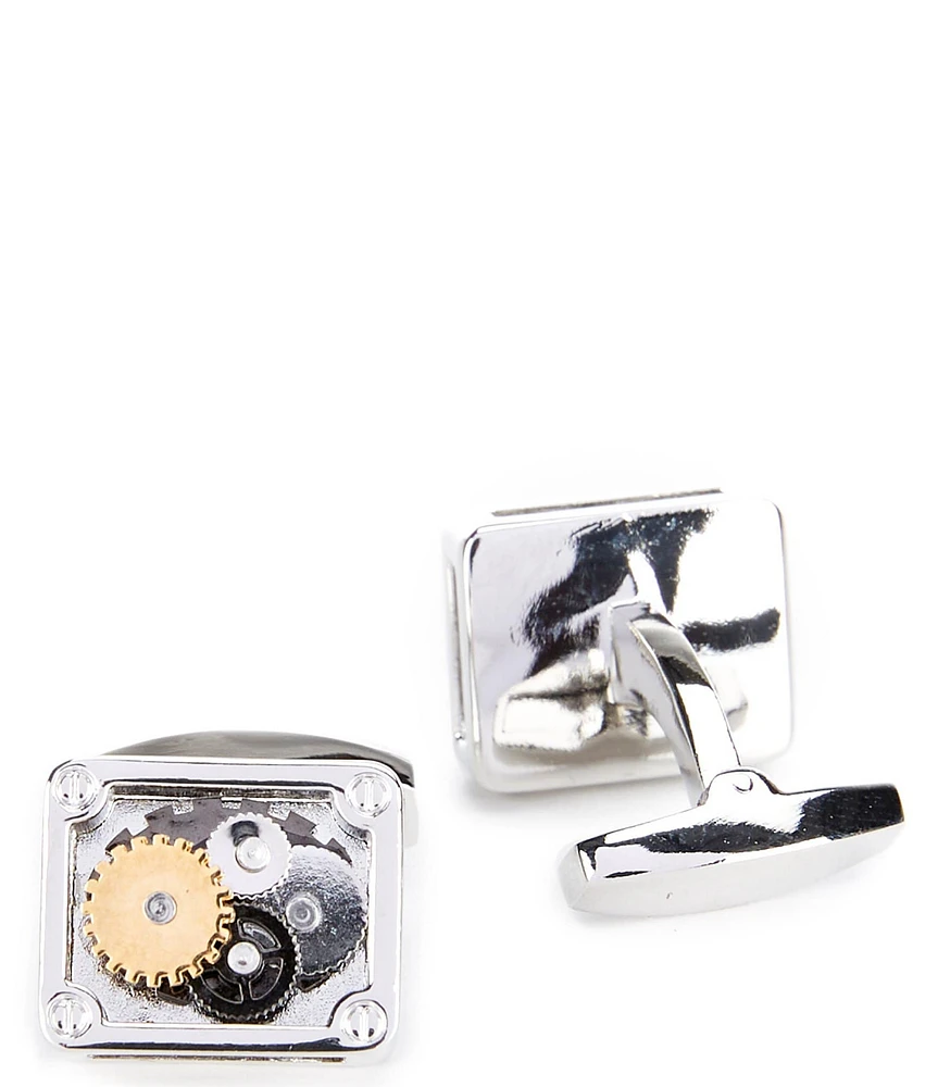 Murano Silver Square Gear Cuff Links