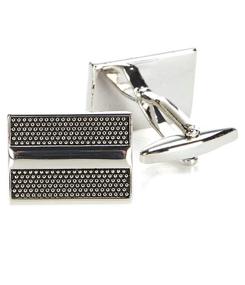 Murano Silvertone Dot-Matrix Cuff Links