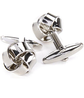 Murano Silvertone Knotted Cuff Links