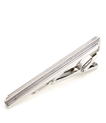 Murano Silvertone Ribbed Tie Bar