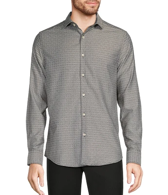 Murano Slim Diamond Pattern Long Sleeve Woven Shirt