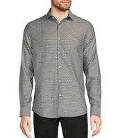 Murano Slim Diamond Pattern Long Sleeve Woven Shirt