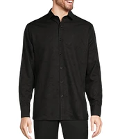 Murano Slim Fit Jacquard Sateen Long Sleeve Woven Shirt