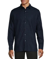 Murano Slim Fit Jacquard Sateen Long Sleeve Woven Shirt