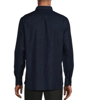 Murano Slim Fit Jacquard Sateen Long Sleeve Woven Shirt