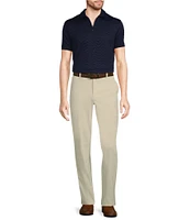Murano Slim Fit Jacquard Stretch Quarter-Zip Short Sleeve Polo Shirt