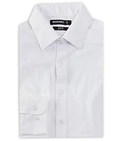 Murano Slim Fit Non-Iron Point Collar Solid Knit Dress Shirt