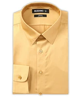 Murano Slim Fit Stretch Point Collar Solid Sateen Dress Shirt