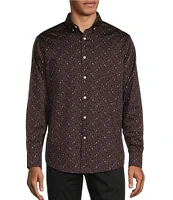 Murano Slim Fit Paisley Printed Sateen Long Sleeve Woven Shirt