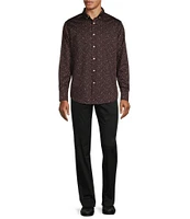 Murano Slim Fit Paisley Printed Sateen Long Sleeve Woven Shirt