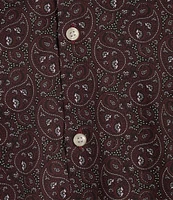 Murano Slim Fit Paisley Printed Sateen Long Sleeve Woven Shirt