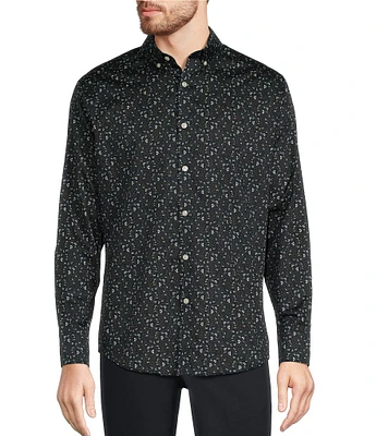 Murano Slim Fit Paisley Printed Sateen Long Sleeve Woven Shirt