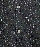 Murano Slim Fit Paisley Printed Sateen Long Sleeve Woven Shirt