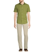 Murano Slim Fit Performance Stretch Desert Print Short Sleeve Woven Shirt