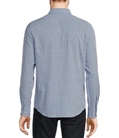 Murano Slim-Fit Performance Stretch Diamond Geometric Print Long Sleeve Woven Shirt