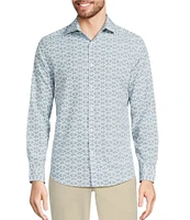 Murano Slim Fit Performance Stretch Diamond Print Long Sleeve Woven Shirt
