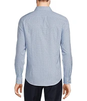 Murano Slim Fit Performance Stretch Geo Print Long Sleeve Woven Shirt