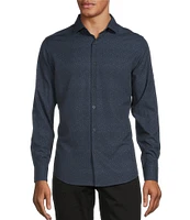Murano Slim Fit Performance Stretch Geometric Print Long Sleeve Woven Shirt
