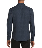 Murano Slim Fit Performance Stretch Geometric Print Long Sleeve Woven Shirt