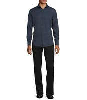 Murano Slim Fit Performance Stretch Geometric Print Long Sleeve Woven Shirt