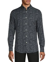 Murano Slim Fit Performance Stretch Paisley Long Sleeve Woven Shirt