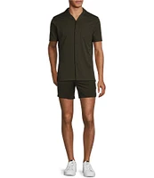 Murano Slim Fit Performance Stretch Short Sleeve Woven Camp Shirt