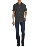 Murano Slim-Fit Performance Stretch Small Diamond Print Short Sleeve Woven Shirt