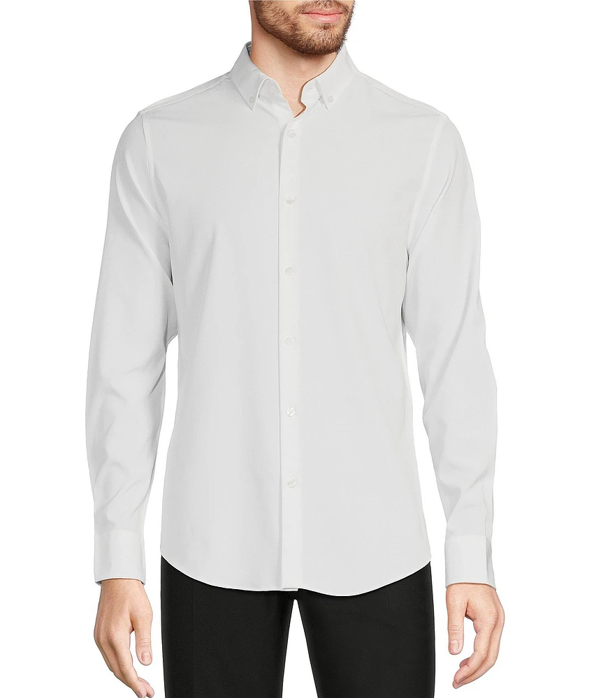 Murano Slim Fit Performance Stretch Solid Long Sleeve Woven Shirt