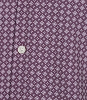 Murano Slim Fit Performance Stretch Square Print Short Sleeve Woven Shirt