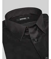 Murano Slim-Fit Point Collar Solid Sateen Dress Shirt