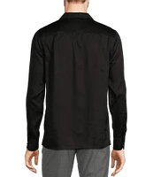 Murano Slim Fit Sateen Solid Long Sleeve Woven Camp Shirt