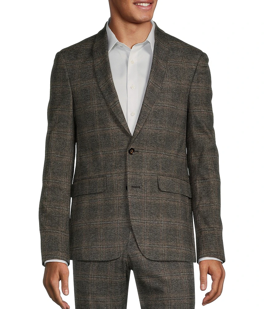 Murano Slim Fit Shawl Collar Plaid Suit Separates Jacket